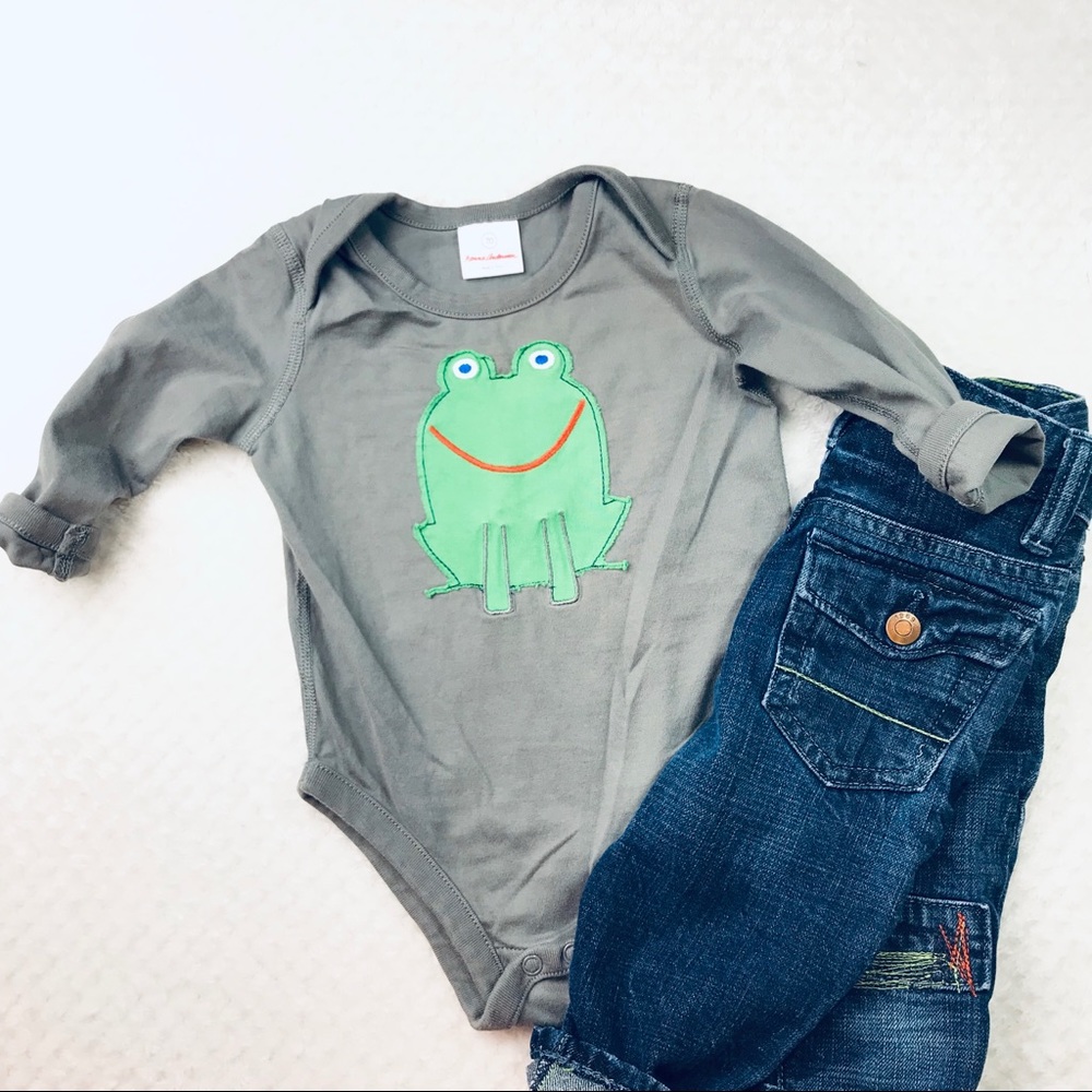 COPY - Hanna Andersson long sleeve frog 1 piece bodysuit